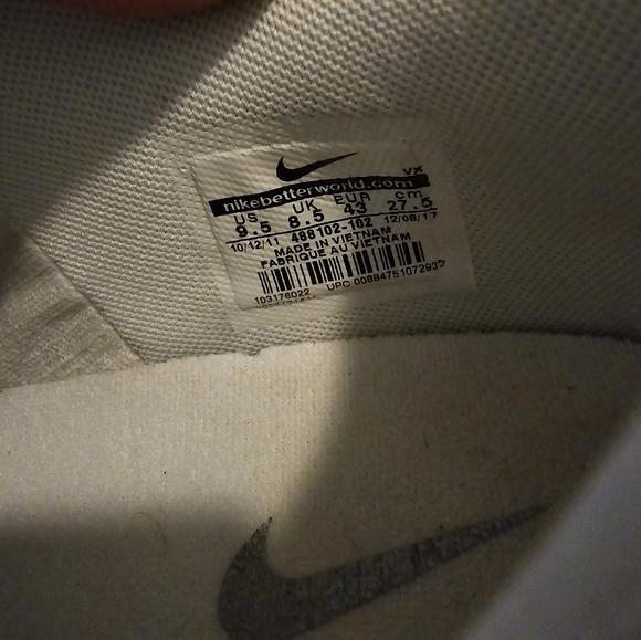 Nike Air Ring Leader Leather White Casual Sneakers 488102-102 Men Sz 9.5 - Picture 8 of 9